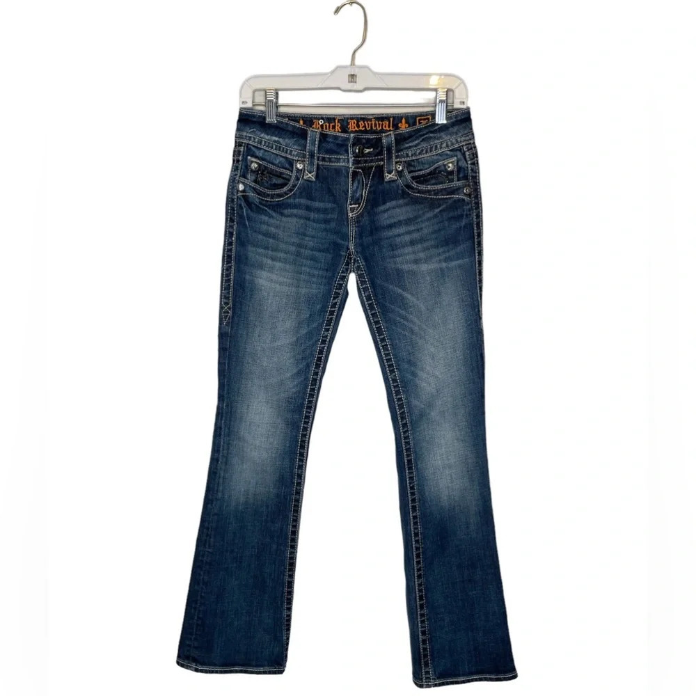 Rock Revival Women's Evelyn Boot Cut Jeans Bling Women's Size 26 x 31 Inseam